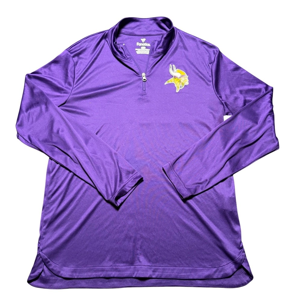 Fanatics Minnesota Vikings Purple‎ 1/4 Zip Pullover Long Sleeve Mens Large